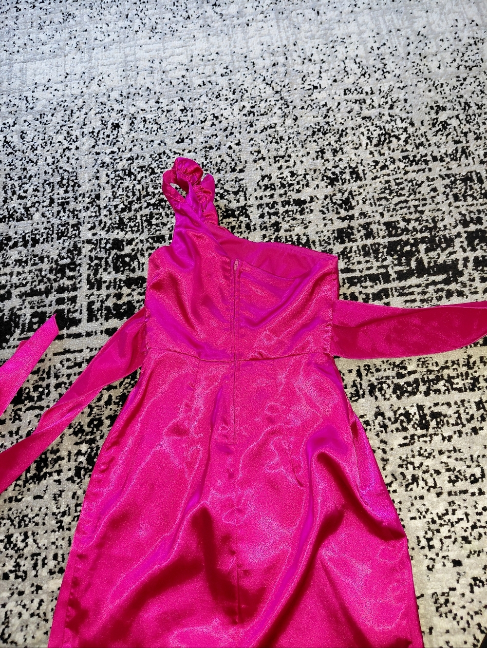 Speechless Fuchsia Homecoming One Shoulder Mini Dress Rosette Detail Size 1 NWOT - Picture 10 of 14